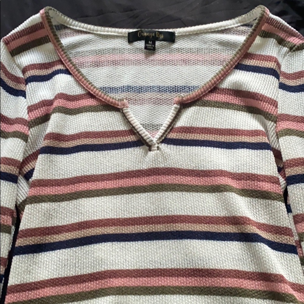 Knitted stripped tee